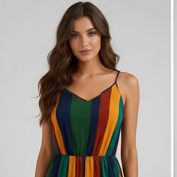 Multi Colour Striped Romper - Picture 2 of 6